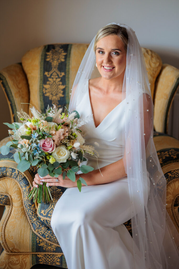 2022 bride, Wedding, bespoke venue, church ceremony, classic cars, floral bridesmaid dress