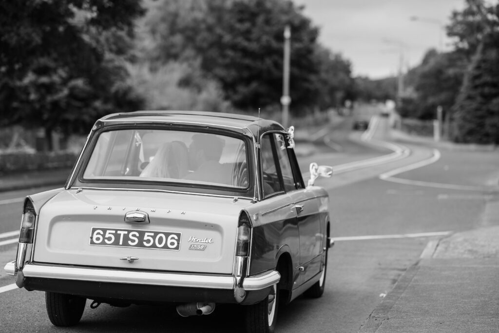 2022 bride, Wedding, bespoke venue, church ceremony, classic cars, floral bridesmaid dress