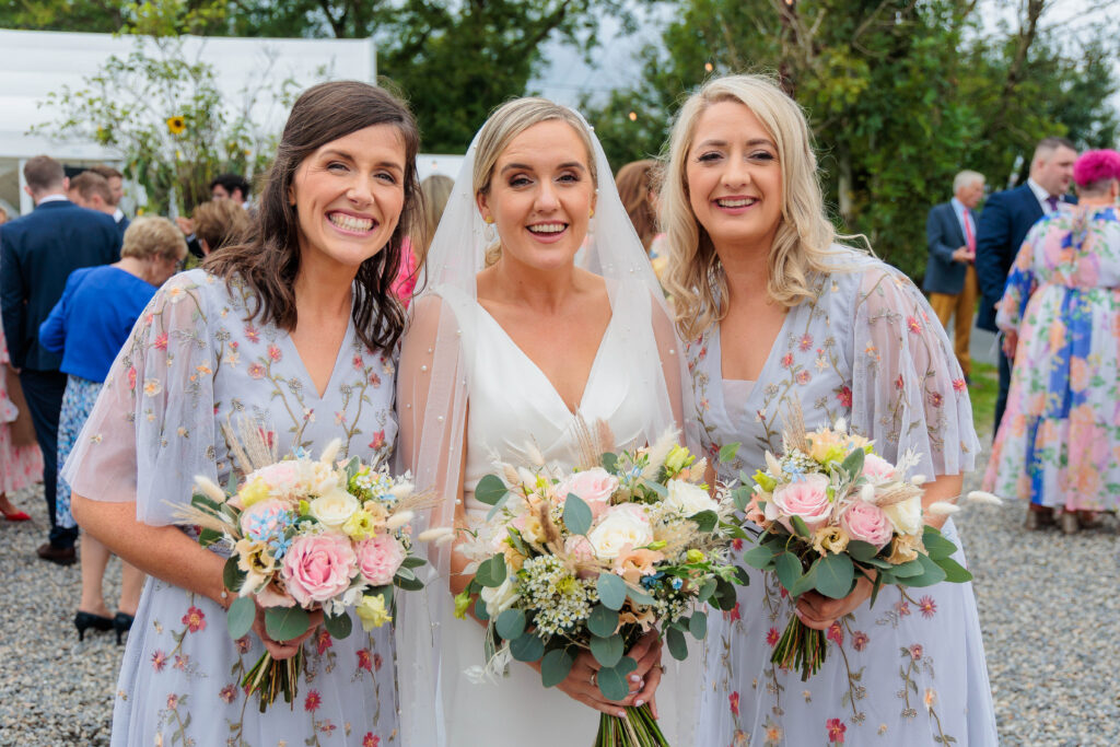 2022 bride, Wedding, bespoke venue, church ceremony, classic cars, floral bridesmaid dress