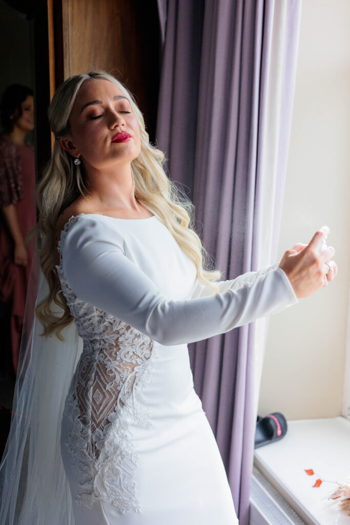 Pink Bridesmaid Dresses, autumn wedding, bridal suite, church ceremony, classic cars, fireworks, louis vuitton, manola blahniks, sparklers, vintage bus