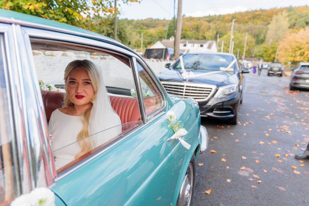 Pink Bridesmaid Dresses, autumn wedding, bridal suite, church ceremony, classic cars, fireworks, louis vuitton, manola blahniks, sparklers, vintage bus