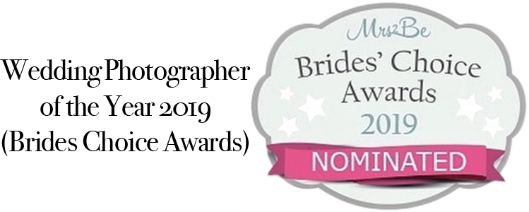 Nominated in the 2019 Bride's choice awards by Mrs2Be for Wedding Photography