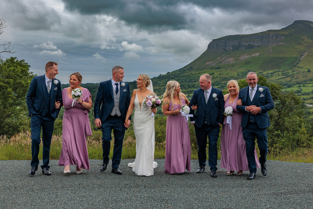 2025 bride, Radisson Blu Sligo wedding, Radisson Blu Hotel Sligo, Sligo wedding, Sligo wedding photographer, Irish wedding photography, Wedding photography Sligo, Wedding venues in Sligo, Manorhamilton wedding, St Clare’s Church Manorhamilton, Glencar wedding photos, Benbulben wedding photography, Pink bridesmaid dresses, Natural wedding photography