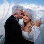 Bride and Groom at Easkey Castle during their creatives on their wedding day